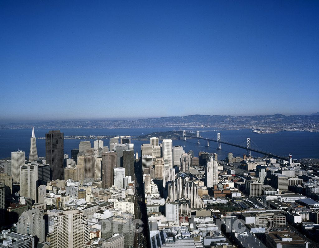 San Francisco, CA Photo - Aerial Looking Straight Down Market Street, San Francisco, California