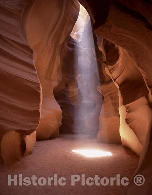 Page, AZ Photo - Stunning Light Shaft in Slot Canyon, Page, Arizona