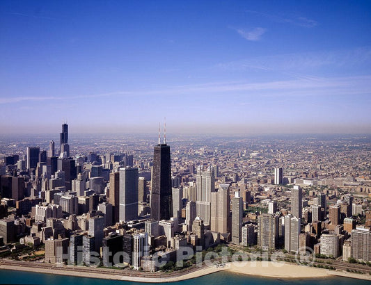 Photo - Aerial View of Lakeshore, Chicago, Illinois- Fine Art Photo Reporduction