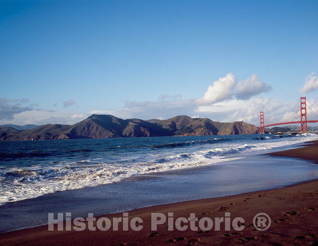 Photo - View of Golden Gate Bridge from San Francisco Bay, California- Fine Art Photo Reporduction