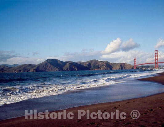 Photo - View of Golden Gate Bridge from San Francisco Bay, California- Fine Art Photo Reporduction
