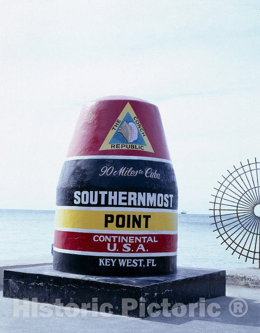 Key West, FL Photo - Marker for Southern Most Point of The Continental U.S. in Key West, Florida