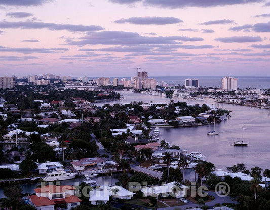 Photo - Dusk View of Ft. Lauderdale, Florida- Fine Art Photo Reporduction