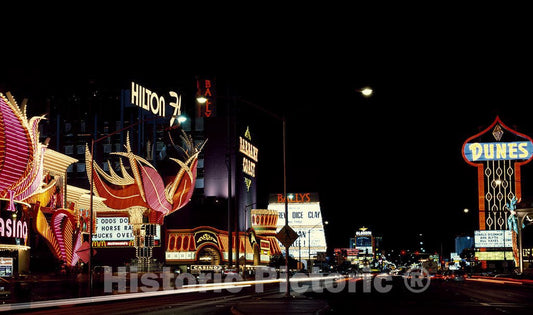 Las Vegas, NV Photo - Neon Signs Shine in Las Vegas, Nevada, in The Early 1980s