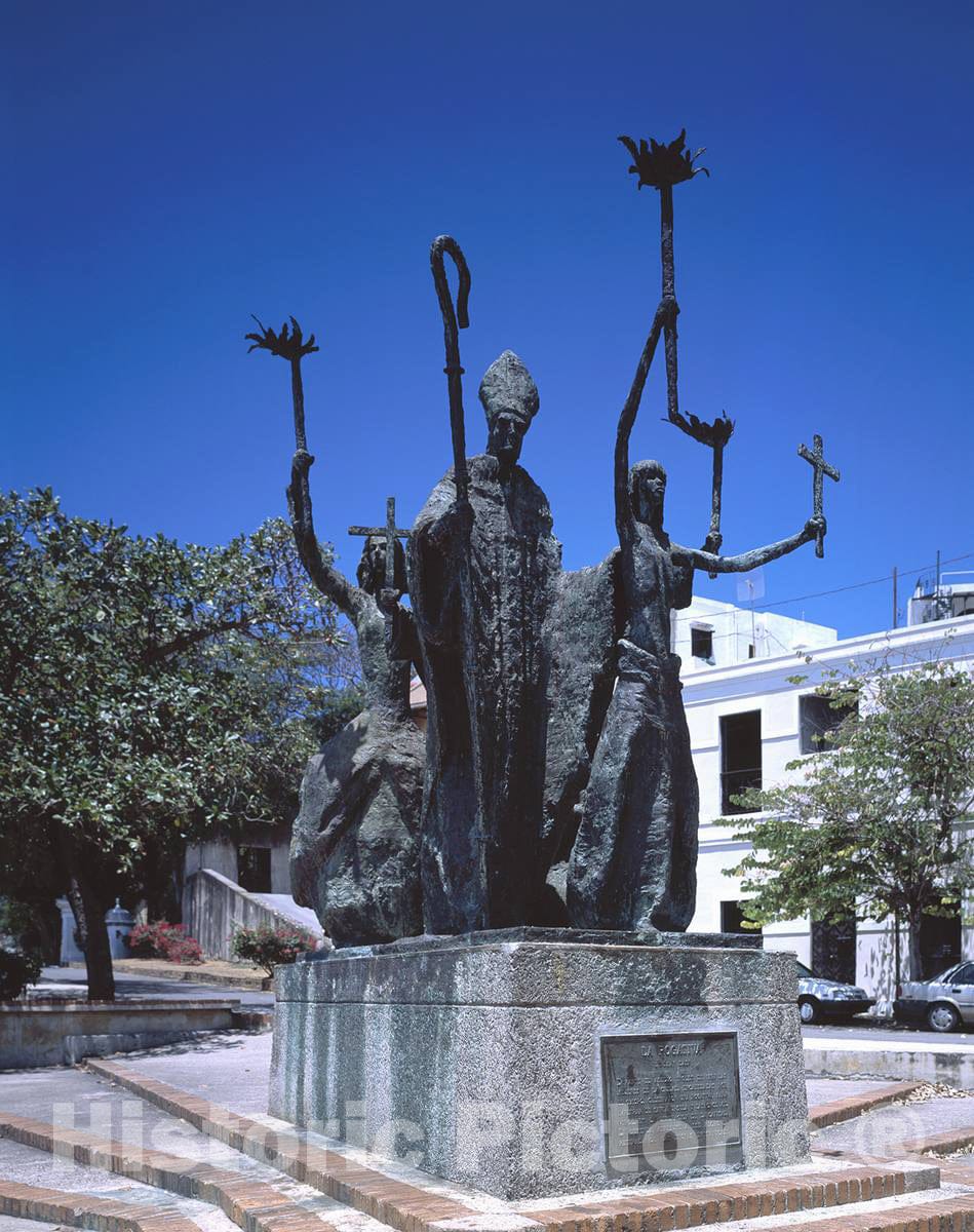 Photo - Four Statues Pay Tribute to The Bishop and townswomen who participated in La Rogativa, San Juan, Puerto Rico- Fine Art Photo Reporduction