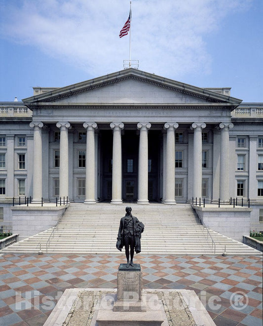 Washington, D.C. Photo - Alexander Hamilton Statue in Front of The Treasury Building in Washington, D.C.