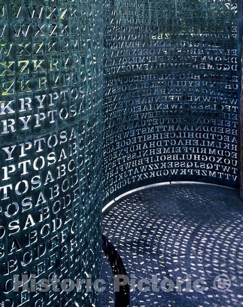 Washington, D.C. Photo - Art Made of Code Named Kryptos Sits on The Grounds of The C.I.A. Headquarters in Virginia