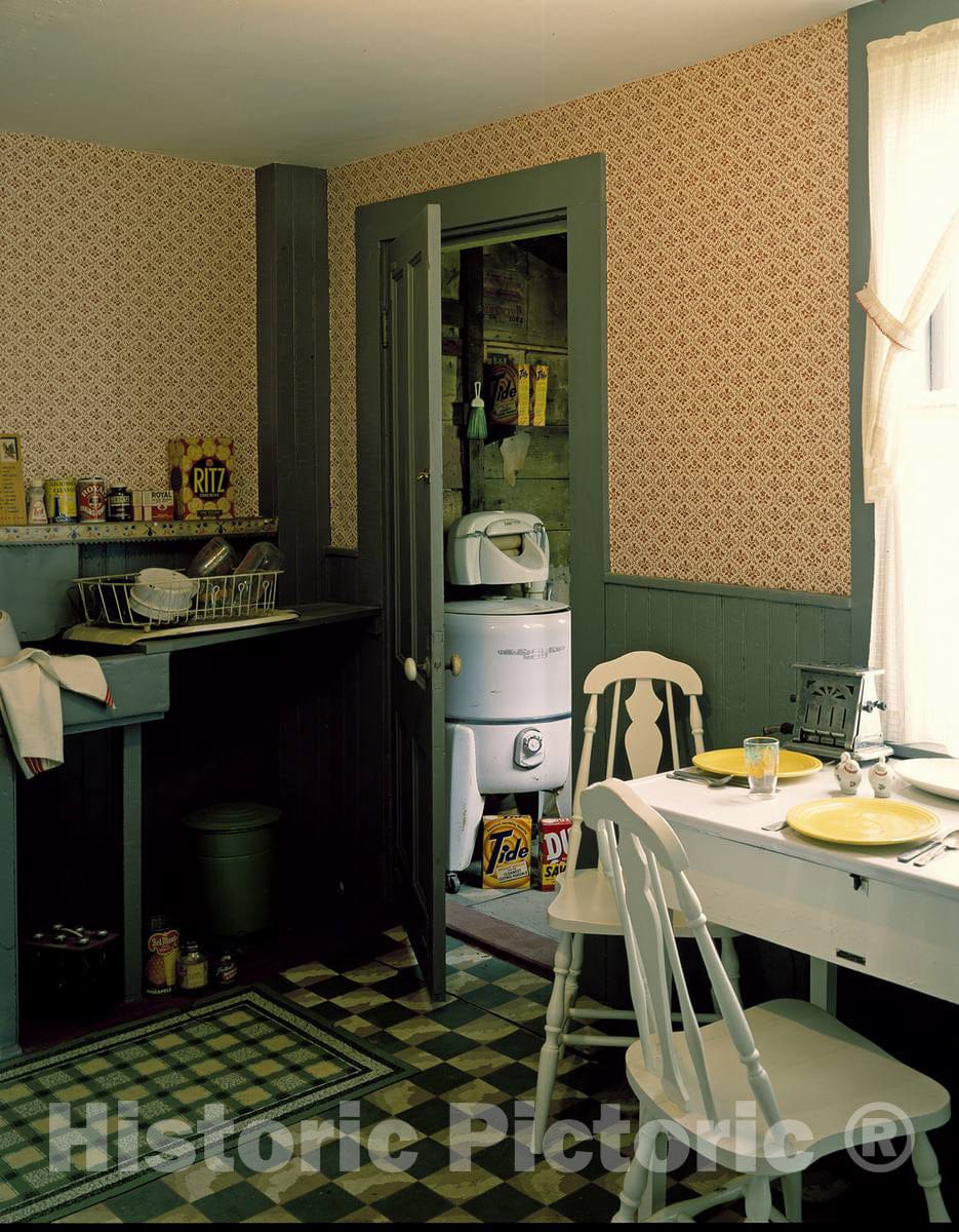 Photo - 1950s Kitchen at Strawbery Banke Colonial Village, a Restored City Neighborhood in Portsmouth, New Hampshire- Fine Art Photo Reporduction