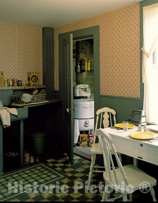 Photo - 1950s Kitchen at Strawbery Banke Colonial Village, a Restored City Neighborhood in Portsmouth, New Hampshire- Fine Art Photo Reporduction