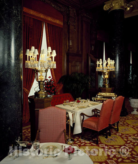 Photo - Dining Room in The Historic Willard Hotel, Washington, D.C, Soon After The 1980s Restoration- Fine Art Photo Reporduction