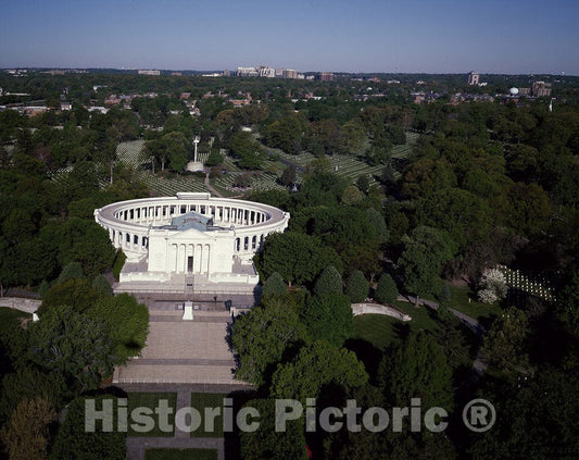Arlington, VA Photo - Aerial View of The Tomb of The Unknown Soldier at Arlington Cemetery, Arlington, Virginia