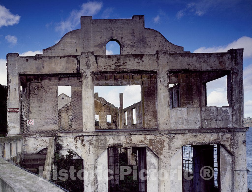 San Fran-Alcatraz Island, CA Photo - The burned-out officer's club on Alcatraz Island, San Francisco, California