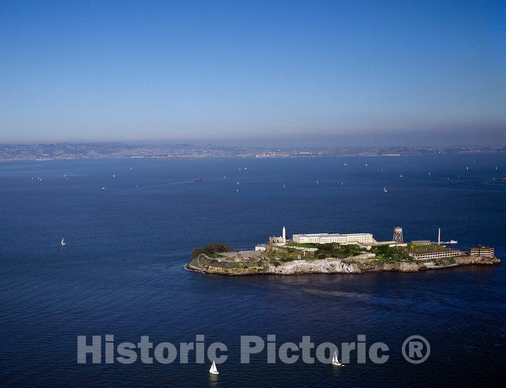 Photo - Aerial View of Alcatraz Island, San Francisco, California- Fine Art Photo Reporduction