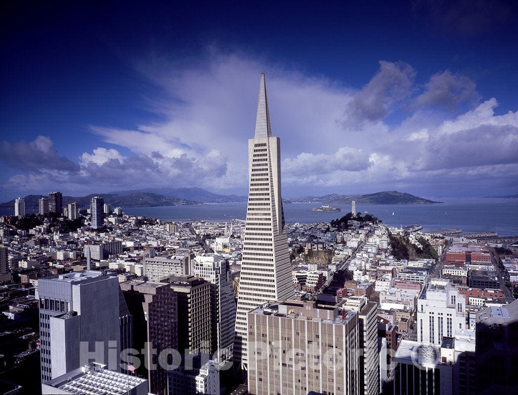 San Francisco, CA Photo - Skyline View of San Francisco, CA, with The Transamerica Pyramid as The Focus