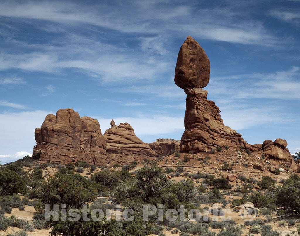 Moab, UT Photo - Balanced Rock Formation in Arches National Park, Utah