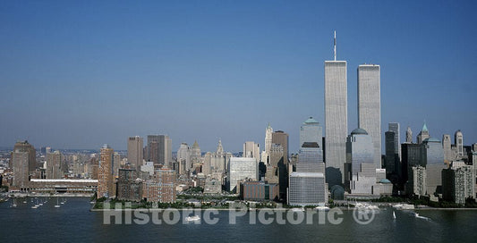 New York, NY Photograph - A Pristine Day Looking Toward Lower Manhattan Across The East River, one Month Before The World Trade Center's Twin Towers Fell in 2001. New York, New York