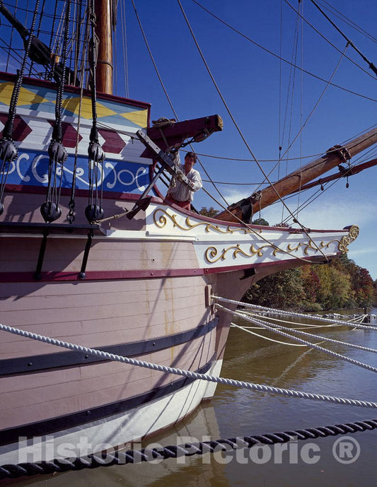 Jamestown, VA Photo - One of Three Tall-masted Ships-replicas of The Three English Ships That Sailed to Virgnia in 1607