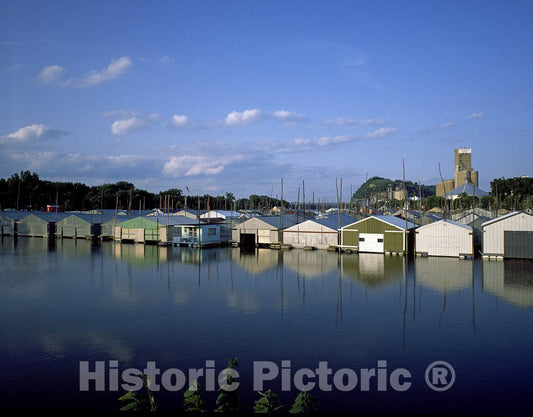 Minnesota Photo - St. Croix River Boat Houses in Minnesota