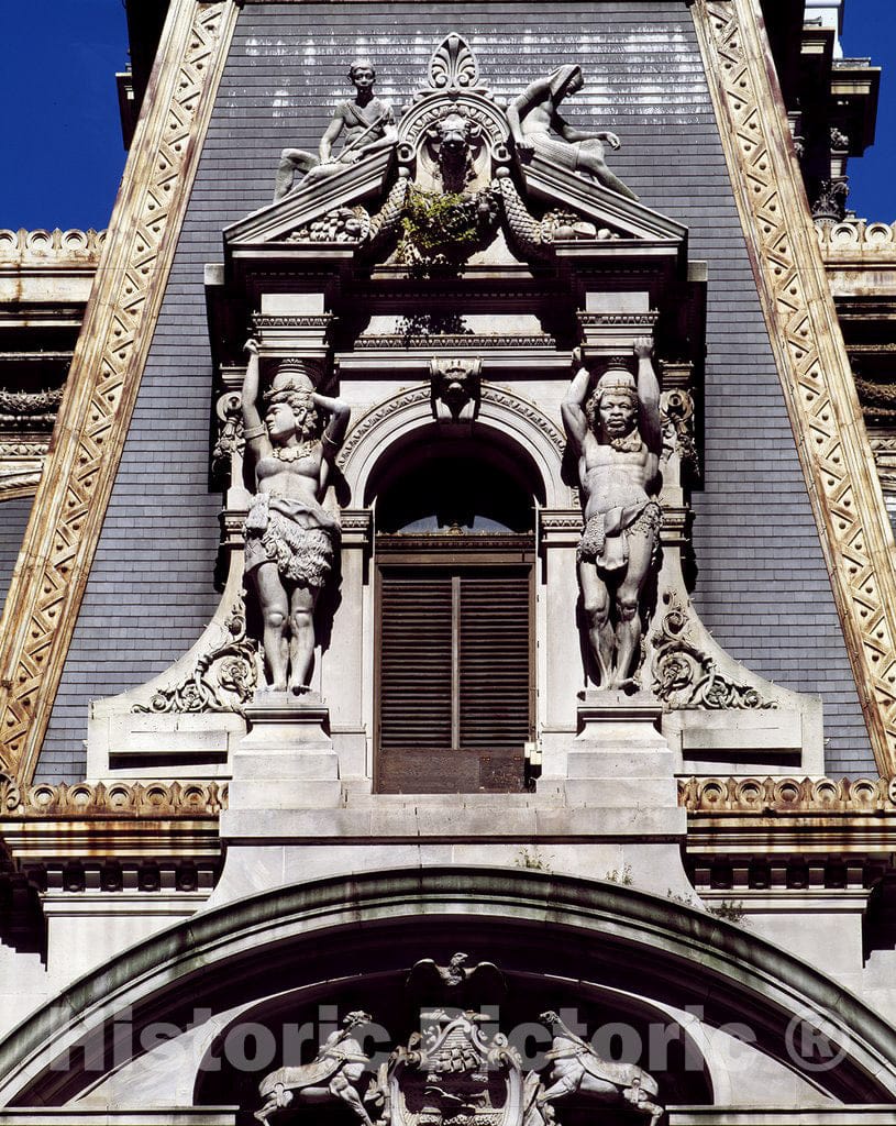 Philadelphia, PA Photo - Detail of Alexander Milne Calder Sculptures on Philadelphia City Hall, Philadelphia, Pennsylvania