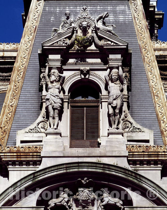 Philadelphia, PA Photo - Detail of Alexander Milne Calder Sculptures on Philadelphia City Hall, Philadelphia, Pennsylvania