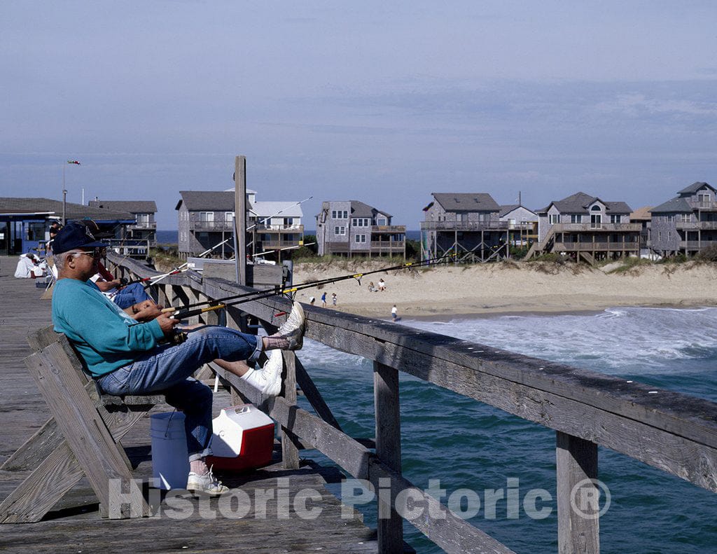 Cape Hatteras, NC Photo - Surf Fishing from The Hatteras pier on North Carolina's Outer Banks
