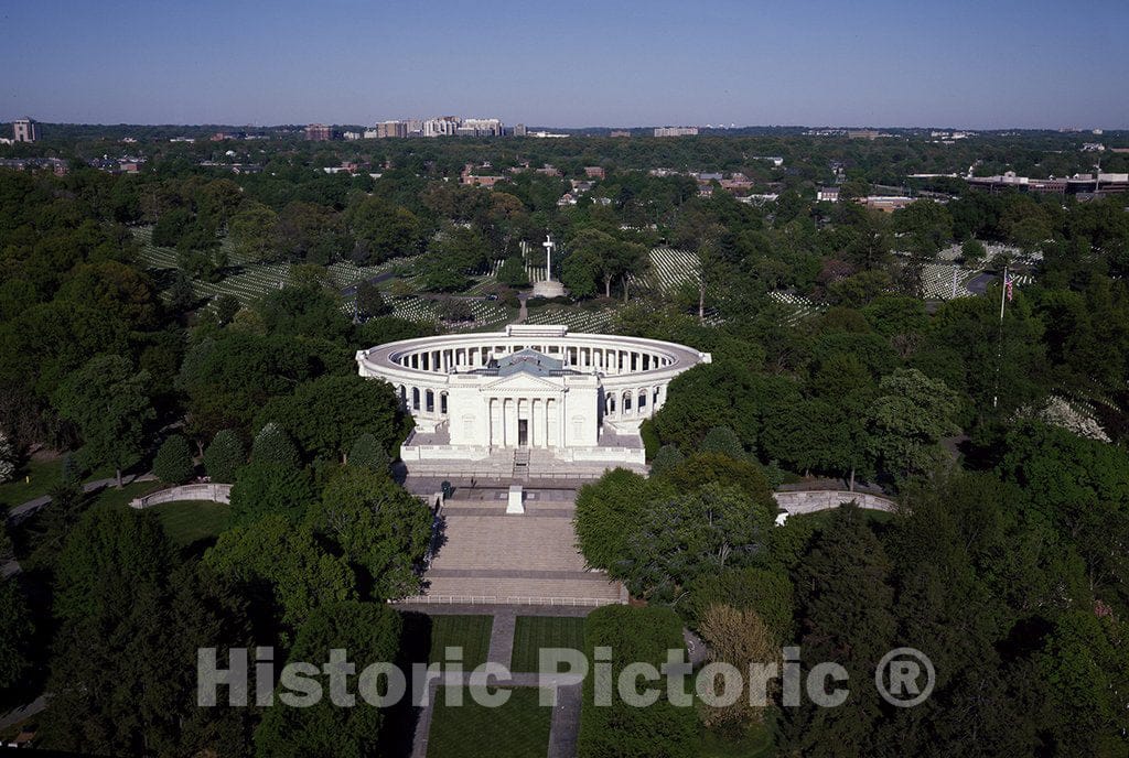 Arlington, VA Photo - Aerial View of The Arlington National Cemetery Memorial Amphitheater, Arlington, Virginia