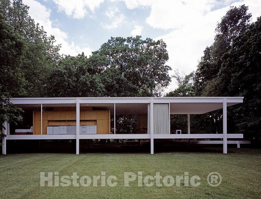 Plano, IL Photo - Architect Mies Van der Rohe's Iconic Farnsworth House, Plano, Illinois