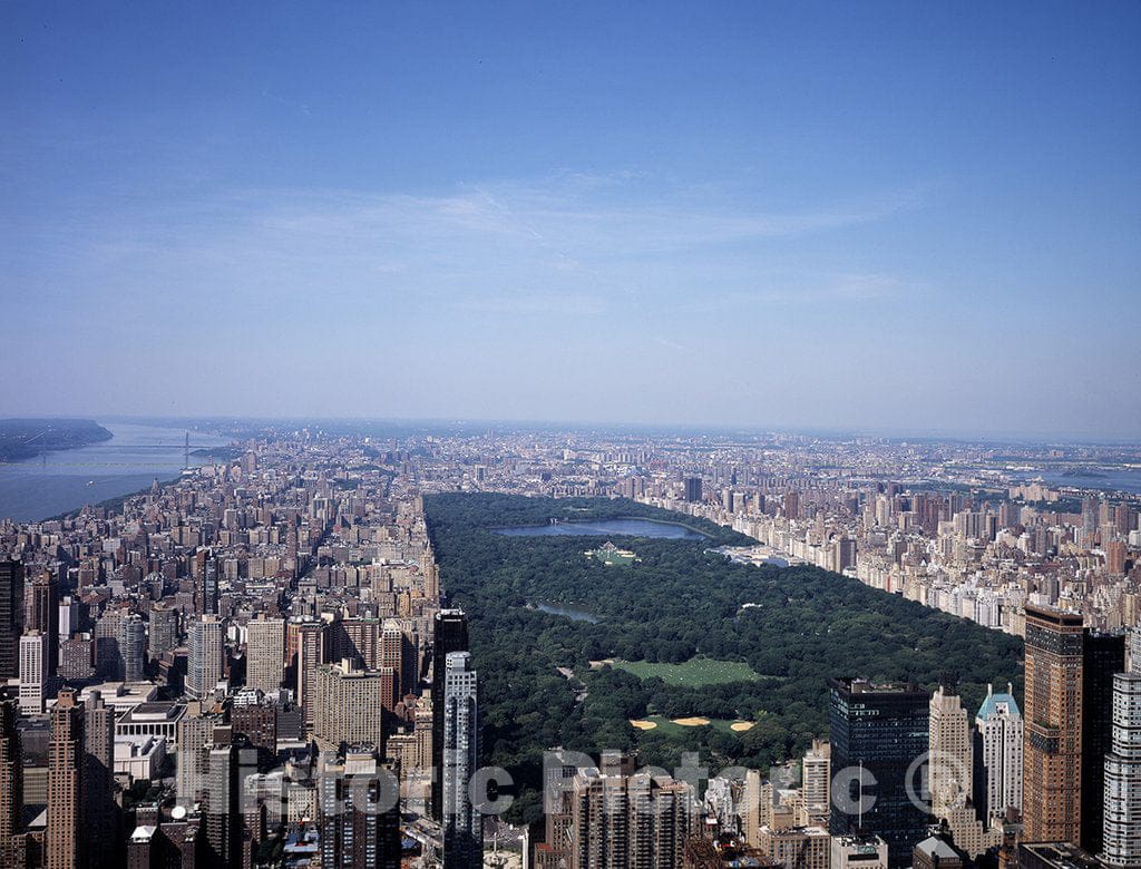 New York, NY Photo - Aerial View of New York City, Featuring Central Park