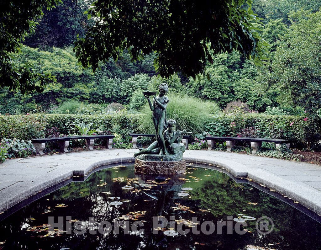 New York, NY Photo - Statue of Mary and Dickon at The Reflecting Pool of The Conservatory Garden in Central Park, New York City