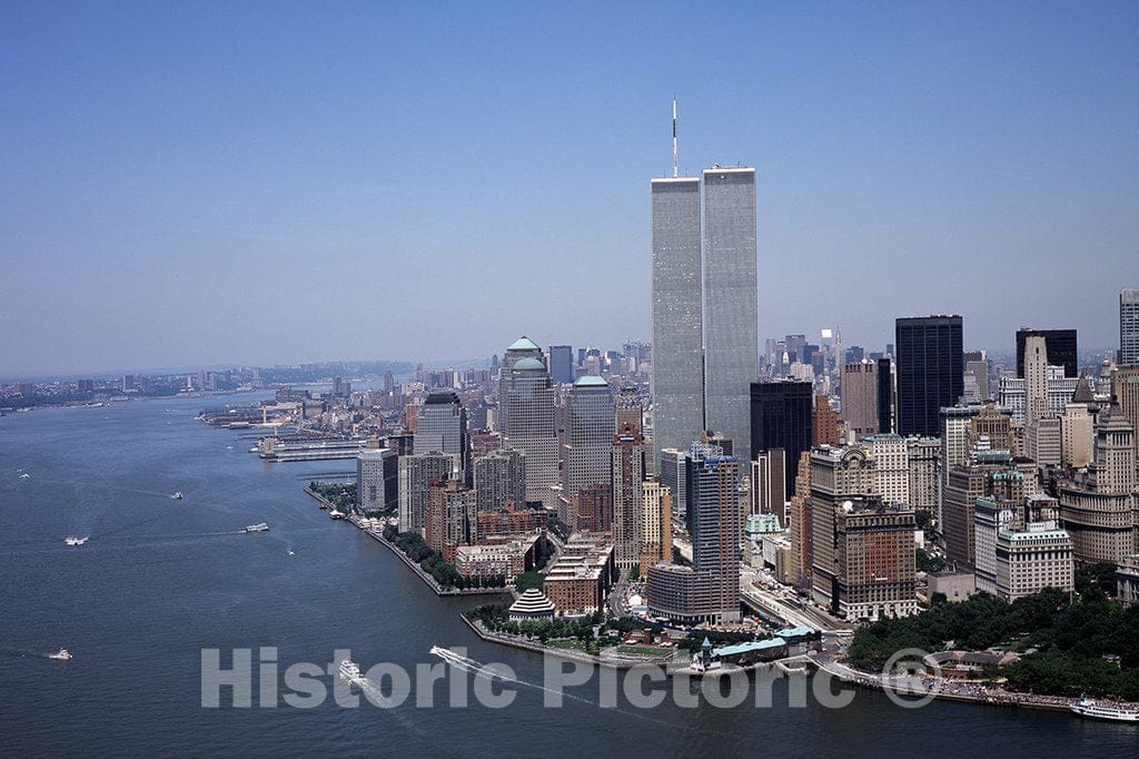 Photo- Aerial View of New York City, in which The World Trade Center Twin Towers is Prominent 1 Fine Art Photo Reproduction
