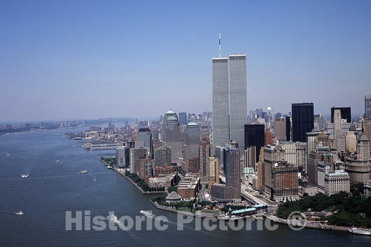 Photo- Aerial View of New York City, in which The World Trade Center Twin Towers is Prominent 1 Fine Art Photo Reproduction