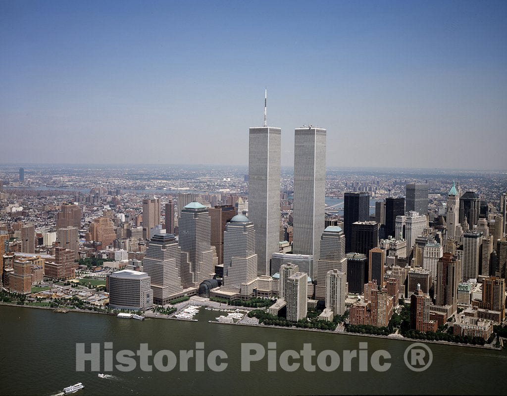 Photo- Aerial View of New York City, in which The World Trade Center Twin Towers is Prominent 2 Fine Art Photo Reproduction