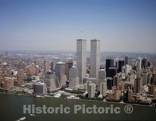 Photo- Aerial View of New York City, in which The World Trade Center Twin Towers is Prominent 2 Fine Art Photo Reproduction