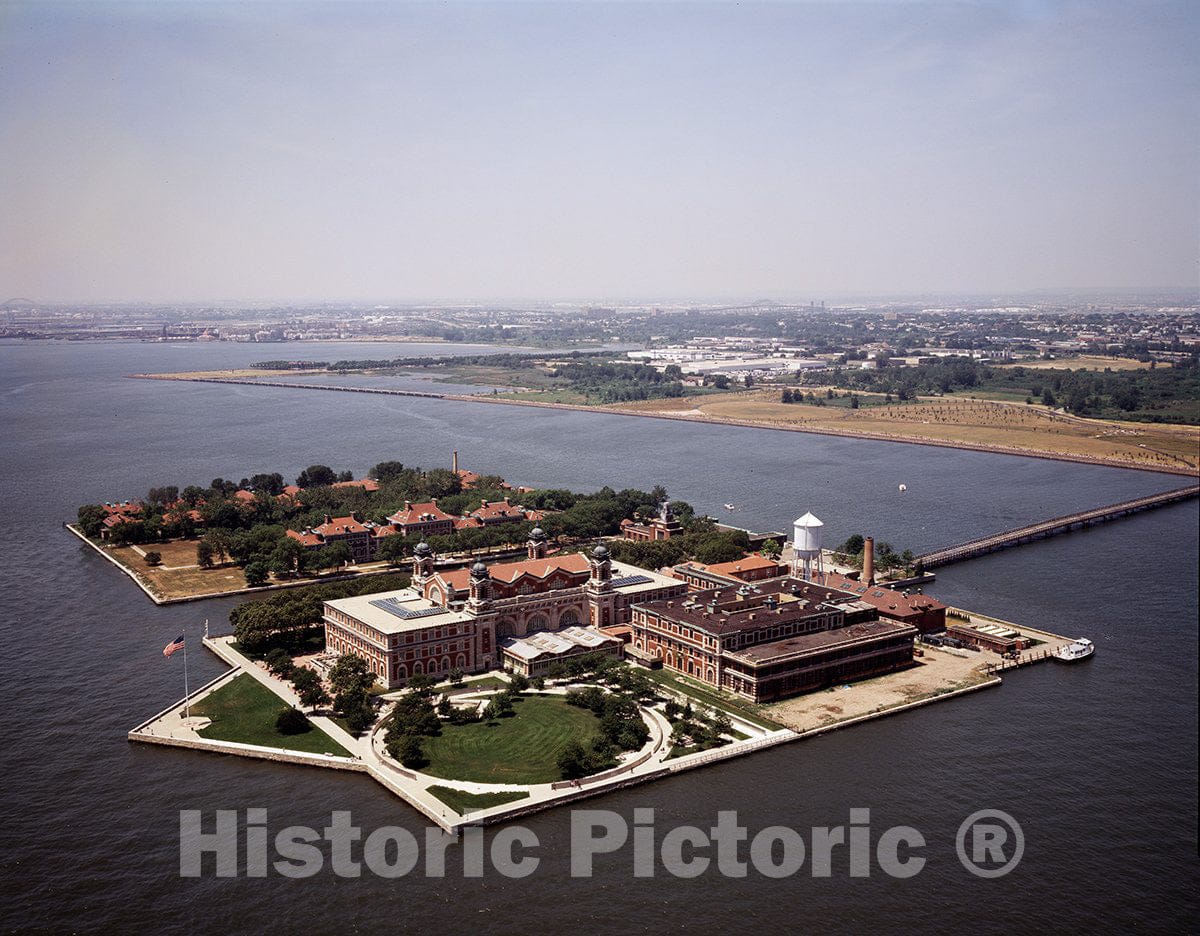 Jersey City, NJ Photo - Aerial view of Ellis Island immigration station-