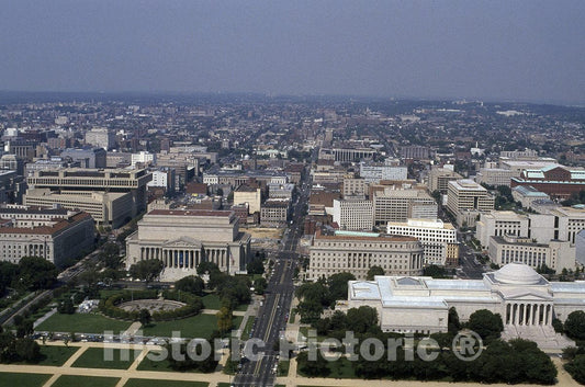Washington, D.C. Photo - Aerial View of D.C. Showing The National Archives-