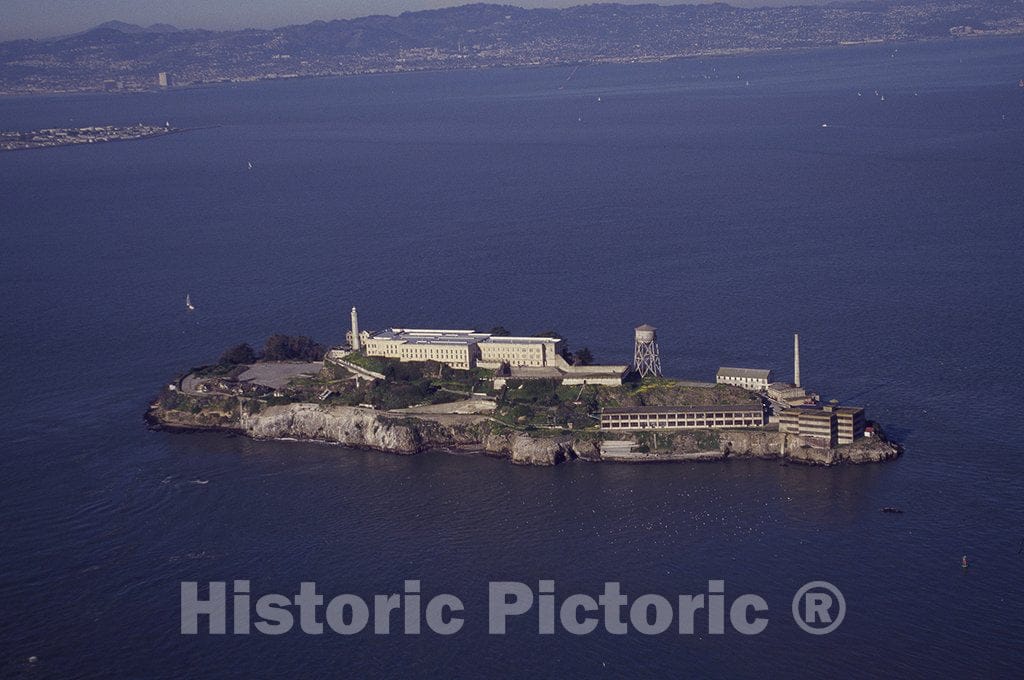 San Francisco, CA Photo - Aerial view of Alcatraz Island, San Francisco, California