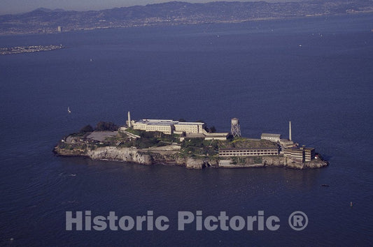 San Francisco, CA Photo - Aerial view of Alcatraz Island, San Francisco, California