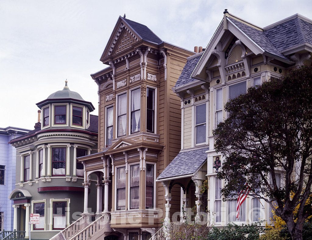 San Francisco, CA Photo - Row mansions, Loaded with Gingerbread, San Francisco, California