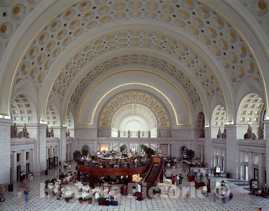 Photo - Elevated Restaurant Platform in The Main Hall Waiting Room Area Added as Part of a Wholesale Renovation of Union Station, Washington, D.C.- Fine Art Photo Reporduction