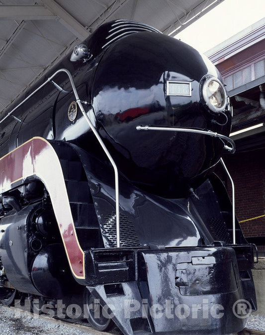 Roanoke, VA Photo - Norfolk and Western Railroad's Coal-Fired 4-8-4 Class J Streamlined Locomotive, Built in Roanoke in 1950, is on Display at The Museum of Transportation