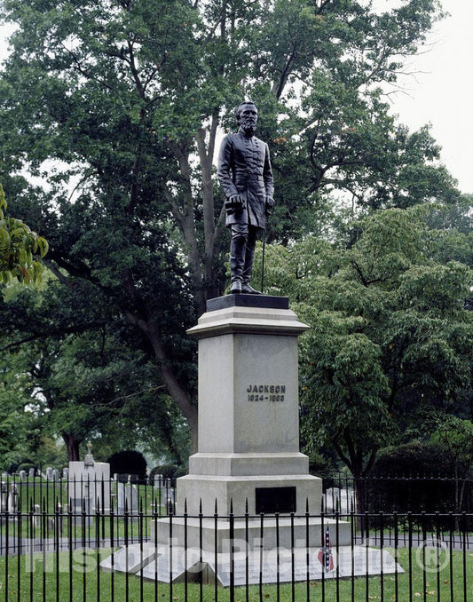 Lexington, VA Photo - Statue of Confederate General Thomas Stonewall Jackson in The Stonewall Jackson Memorial Cemetery, Lexington, Virginia
