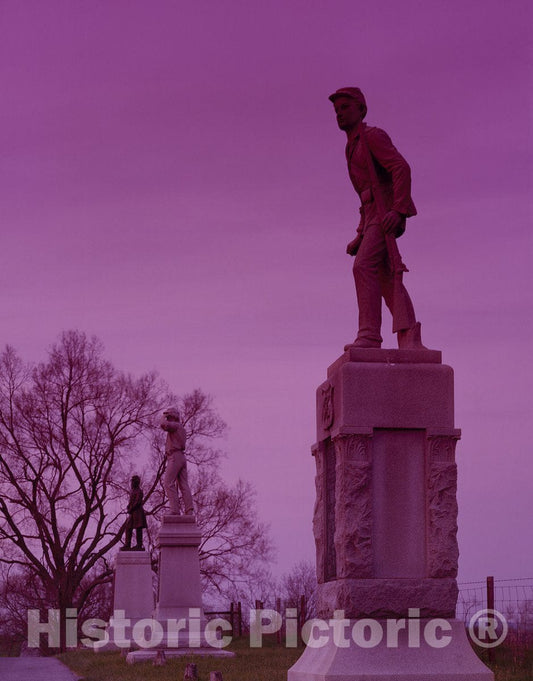 Sharpsburg, MD Photo - Row of statues at Antietam National Battlefield-