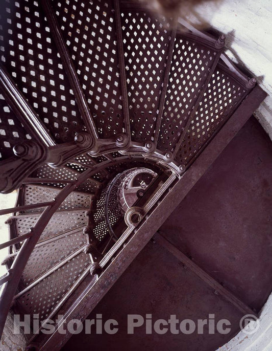 Photo - Spiral Staircase at Thirty Mile Point Lighthouse Overlooking Lake Ontario in Golden Hill State Park, Barker, New York- Fine Art Photo Reporduction