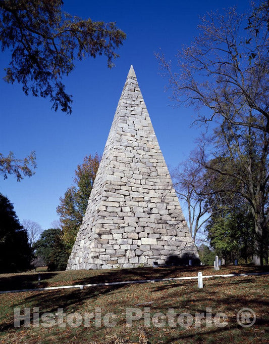 Richmond, VA Photo - 90-Foot Stone Pyramid Honoring 18,000 Confederate Enlisted Men Buried at Hollywood Cemetery, Richmond, Virginia