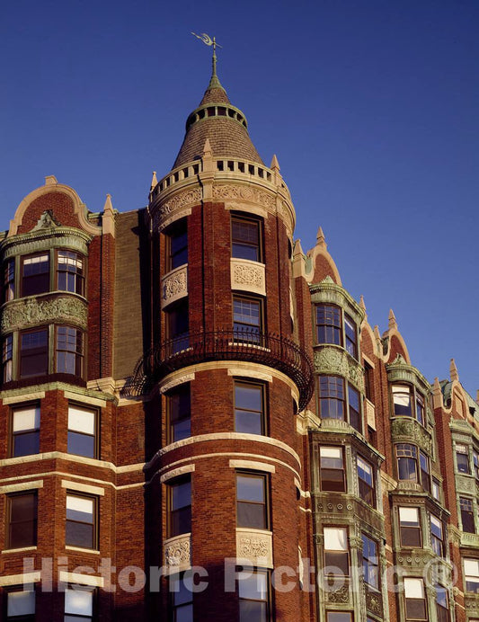 Photo - Turreted building in the Back Bay neighborhood of Boston, Massachusetts- Fine Art Photo Reporduction