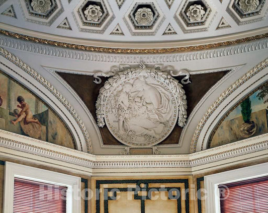 Photo - Second Floor, Northwest Pavilion. Circular Relief of Autumn by Bela L. Pratt. Library of Congress's Jefferson Building, Washington, D.C.- Fine Art Photo Reporduction