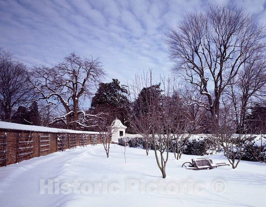 Photo - Garden Under Snow at George Washington's Estate, Mount Vernon, Virginia- Fine Art Photo Reporduction