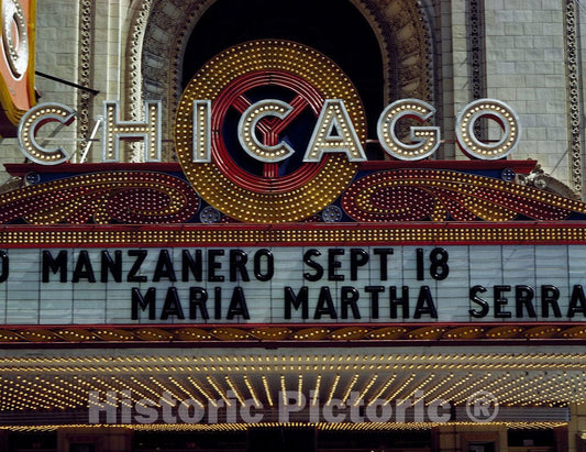 Chicago, IL Photo - Marquee of The Historic Chicago Theater, which Opened in 1921, Chicago, Illinois
