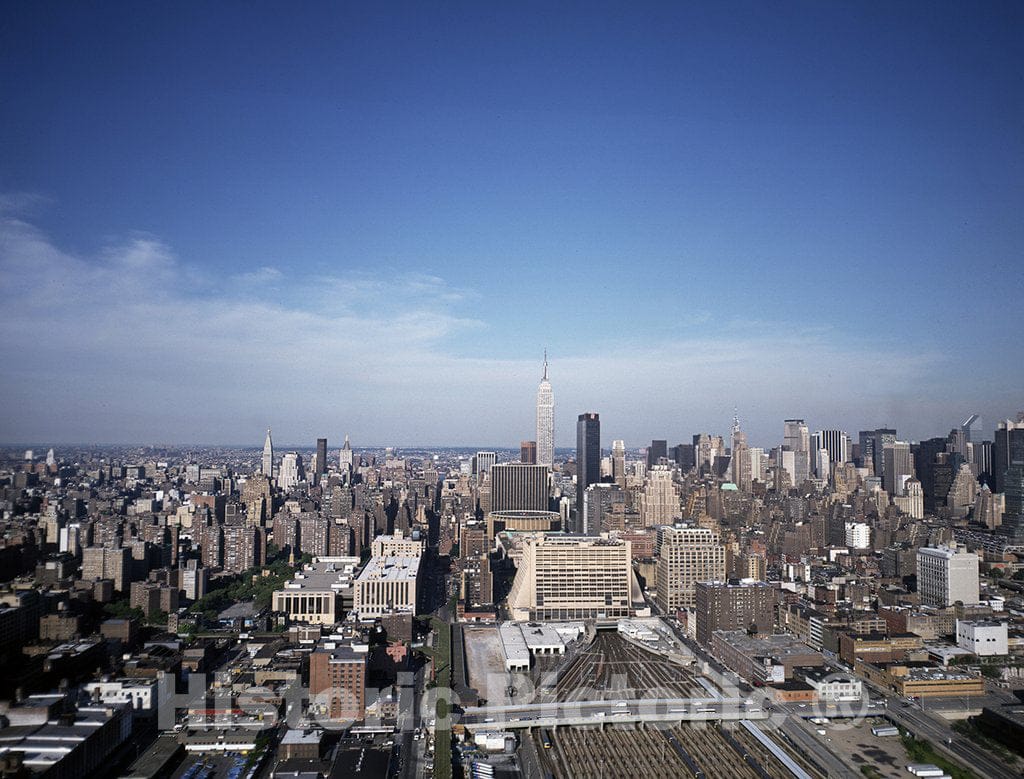 New York, NY Photo - Aerial View of New York City, Looking East Toward The Empire State Building.