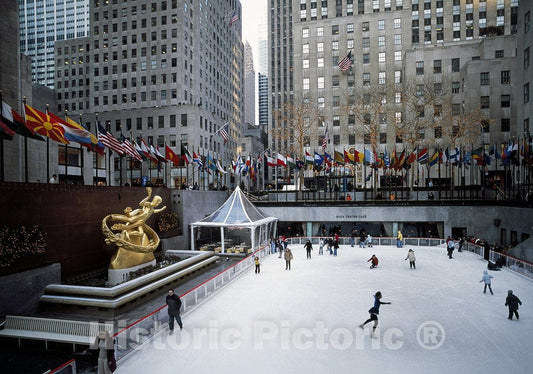 New York, NY Photo - Skating at Rockefeller Plaza, New York, New York